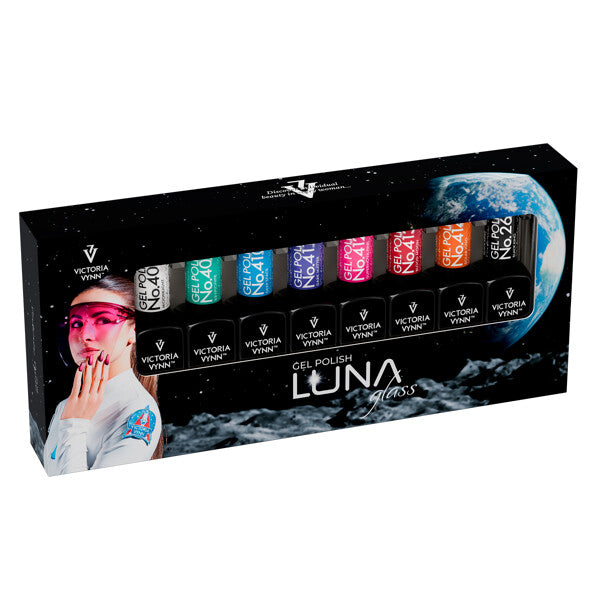 Victoria Vynn Zestaw Lunaglass 8 Pack Gel Polish 408 - 414 + Gratis Gel Polish 262 Black King + Magnes