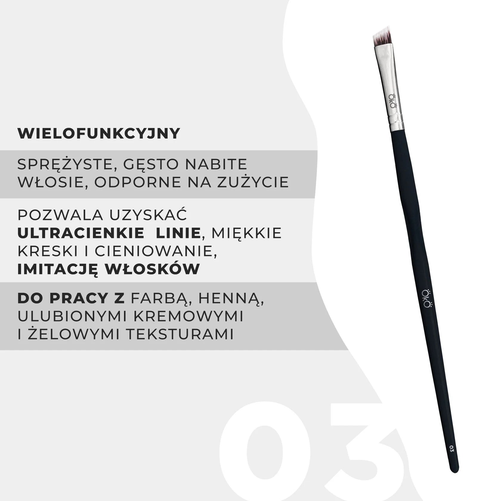 OKO Pędzelek Skośny Oko #3 Black Edition