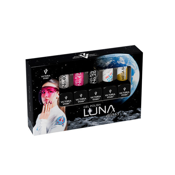 Victoria Vynn Zestaw Lunaglass 5 Pack Gel Polish 408, 412, 262 i Top OH! My Gloss + Gratis Mega Base Milky White