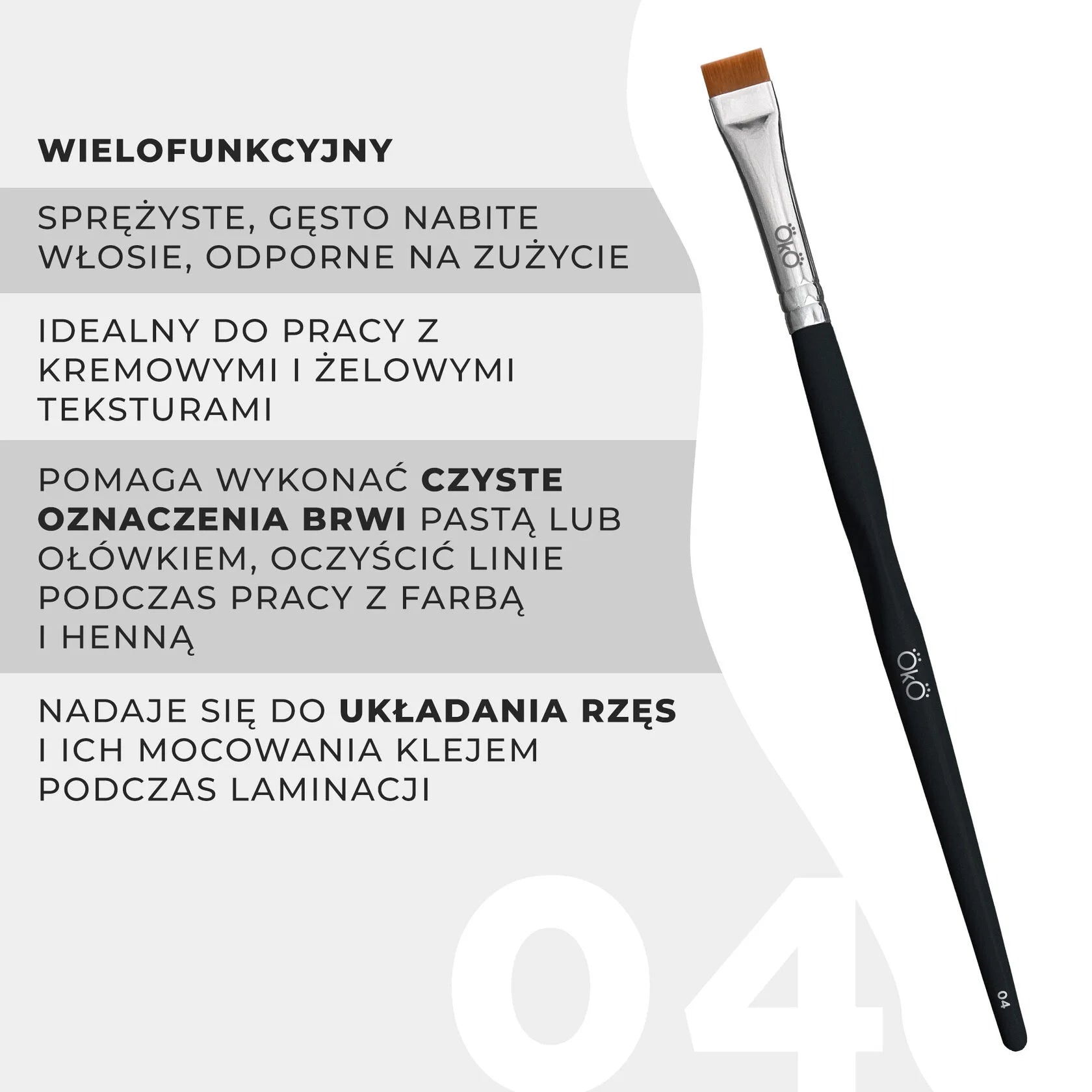 OKO Pędzelek Równy #4 Black Edition