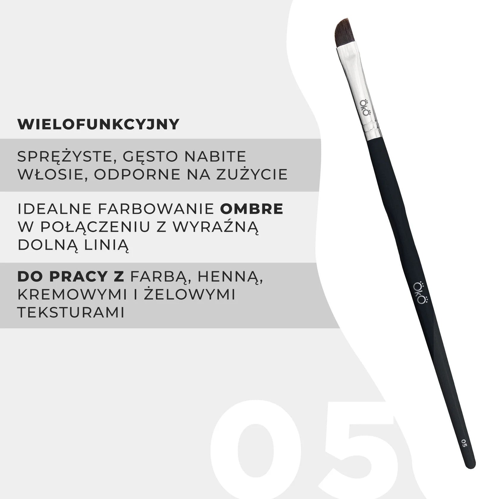 OKO Pędzelek Miękki Ścięty #5 Black Edition