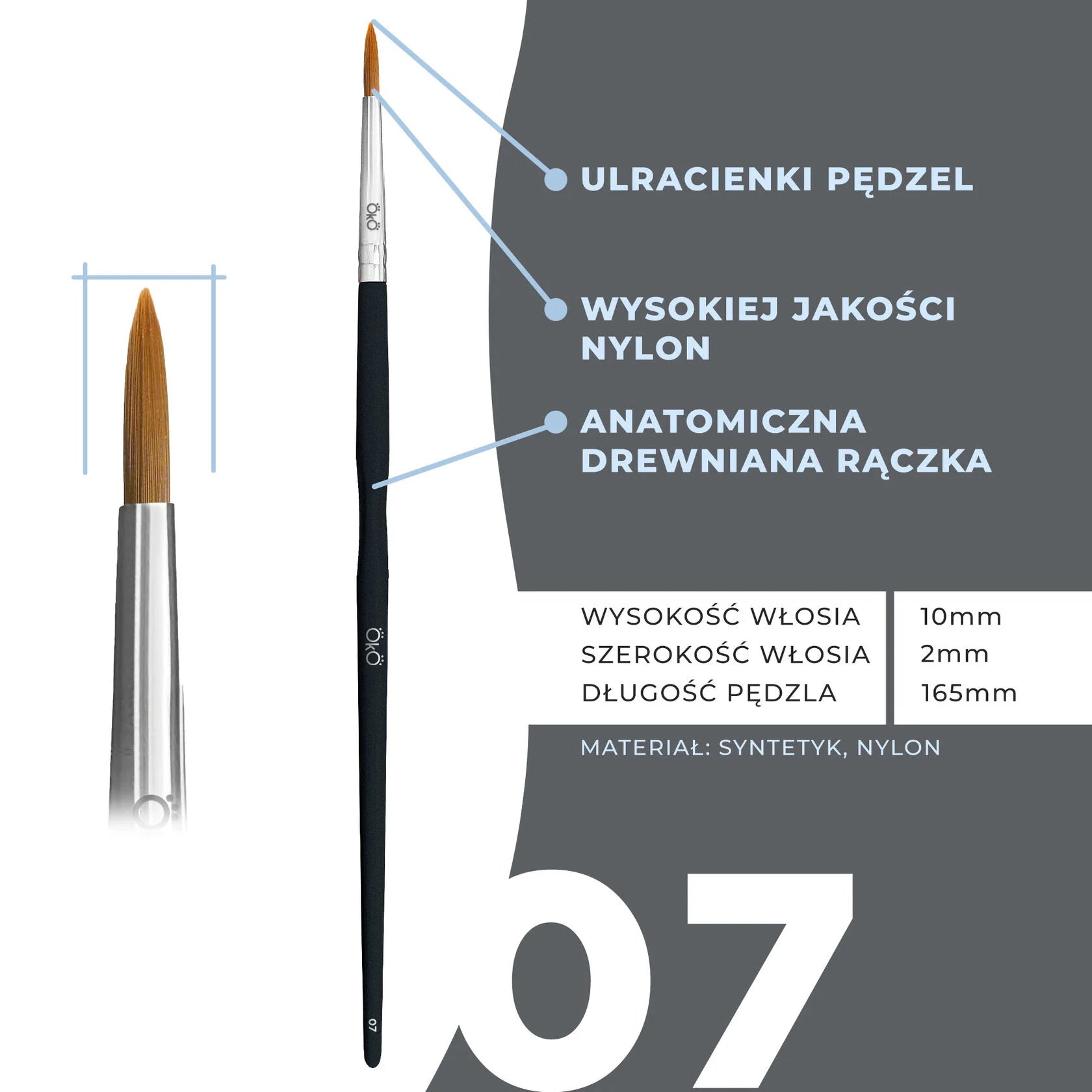 OKO Pędzelek Ultradelikatny #7 Black Edition