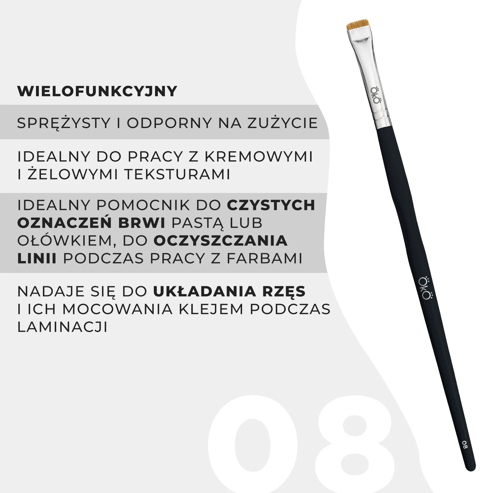 OKO Pędzelek Równy #8 Black Edition