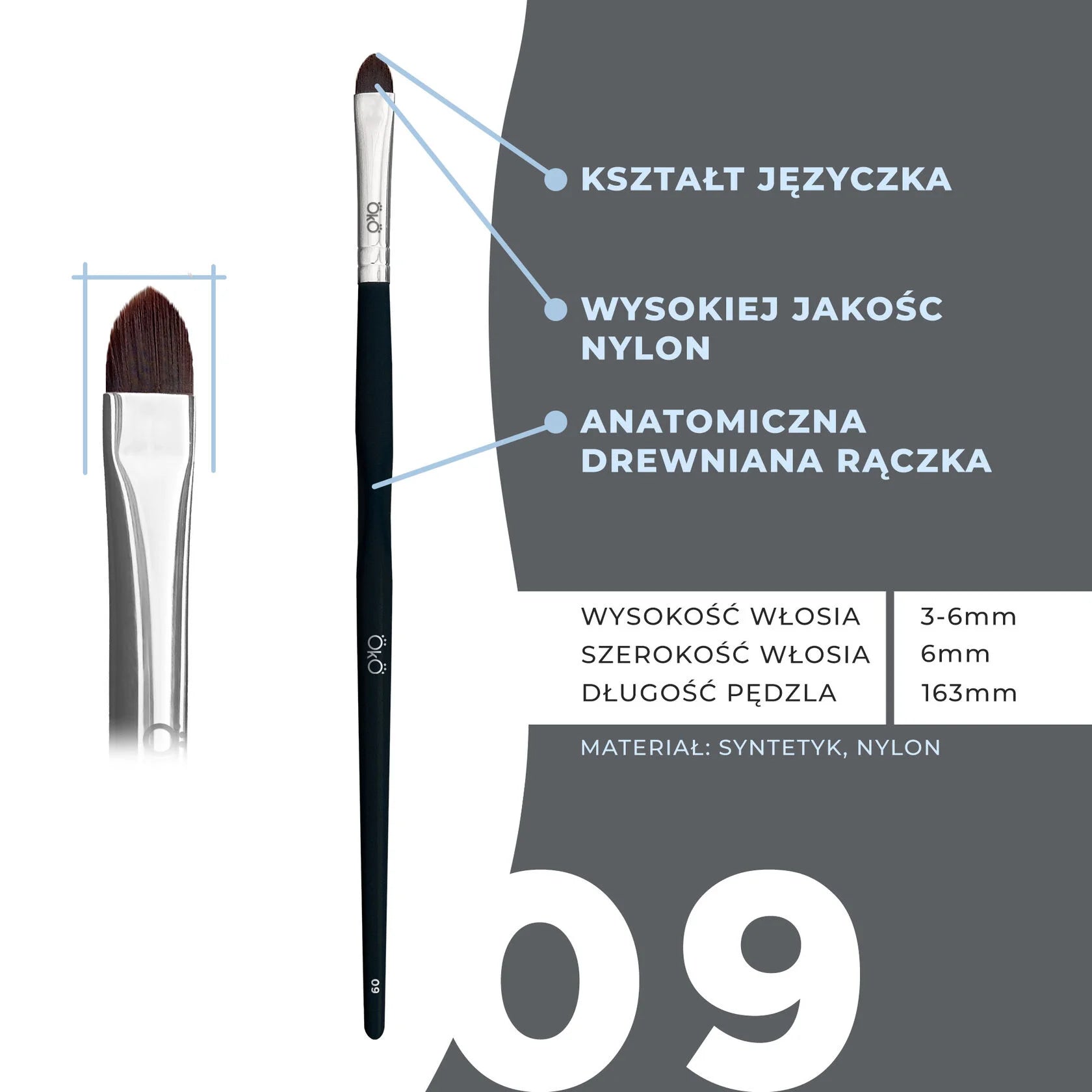 OKO Pędzelek Językowy #9 Black Edition
