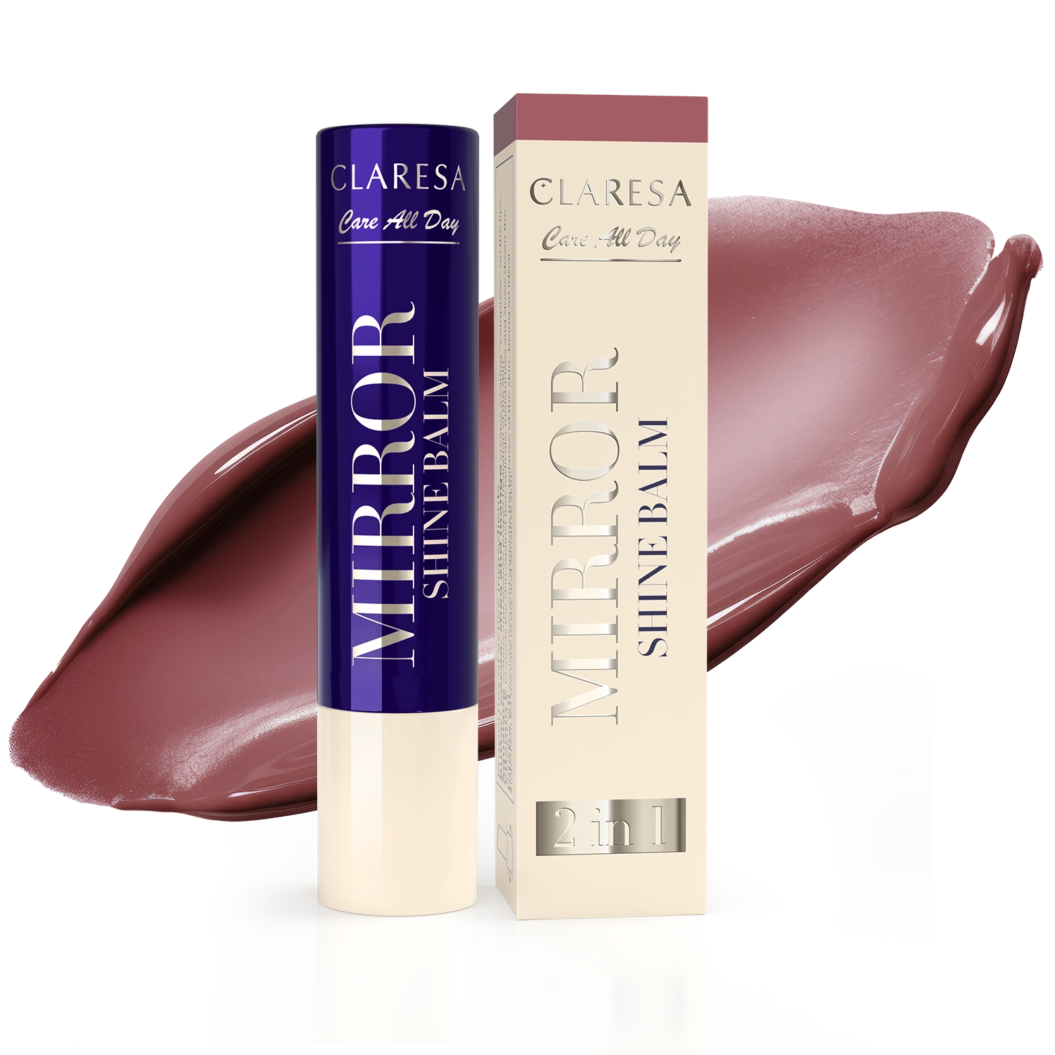 Claresa Care All Day Mirror Shine Balm Błyszczyk W Sztyfcie Painted Rose, 3g
