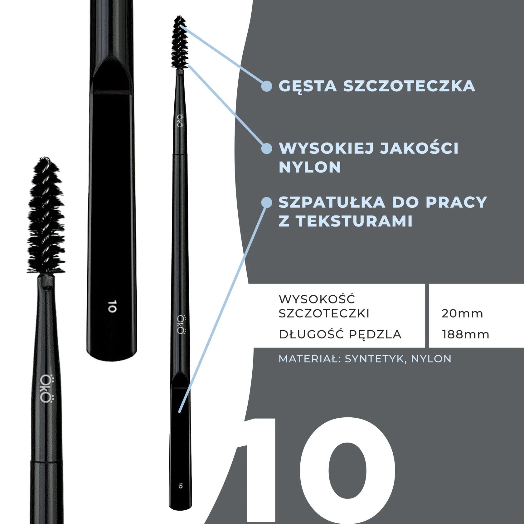 OKO Pędzel Dwustronny #10 Black Edition