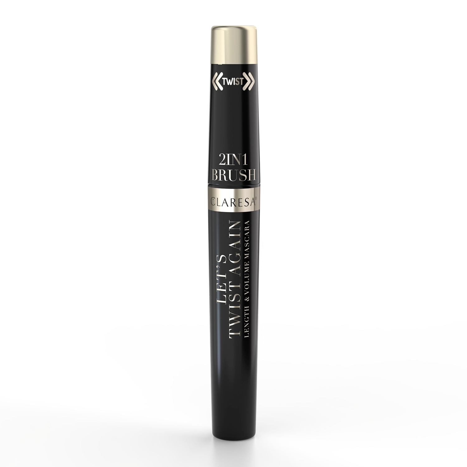 Claresa Let’s Twist Again Length & Volume Mascara Black Tusz Do Rzęs Wydłużająco-Pogrubiający Czarny, 7g