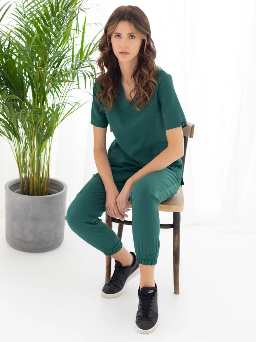 Aurii Bluza Medyczna Lille - Butelkowa Zieleń