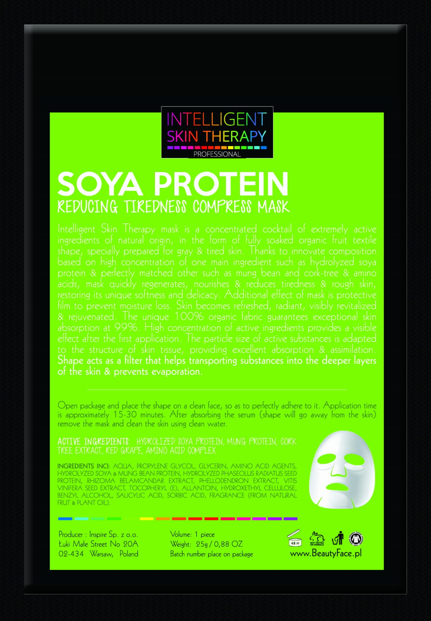 Beautyface Intelligent Skin Therapy Niwelująca Zmęczenie Maska Do Skóry Szorstkiej I Matowej Z Proteinami Soi