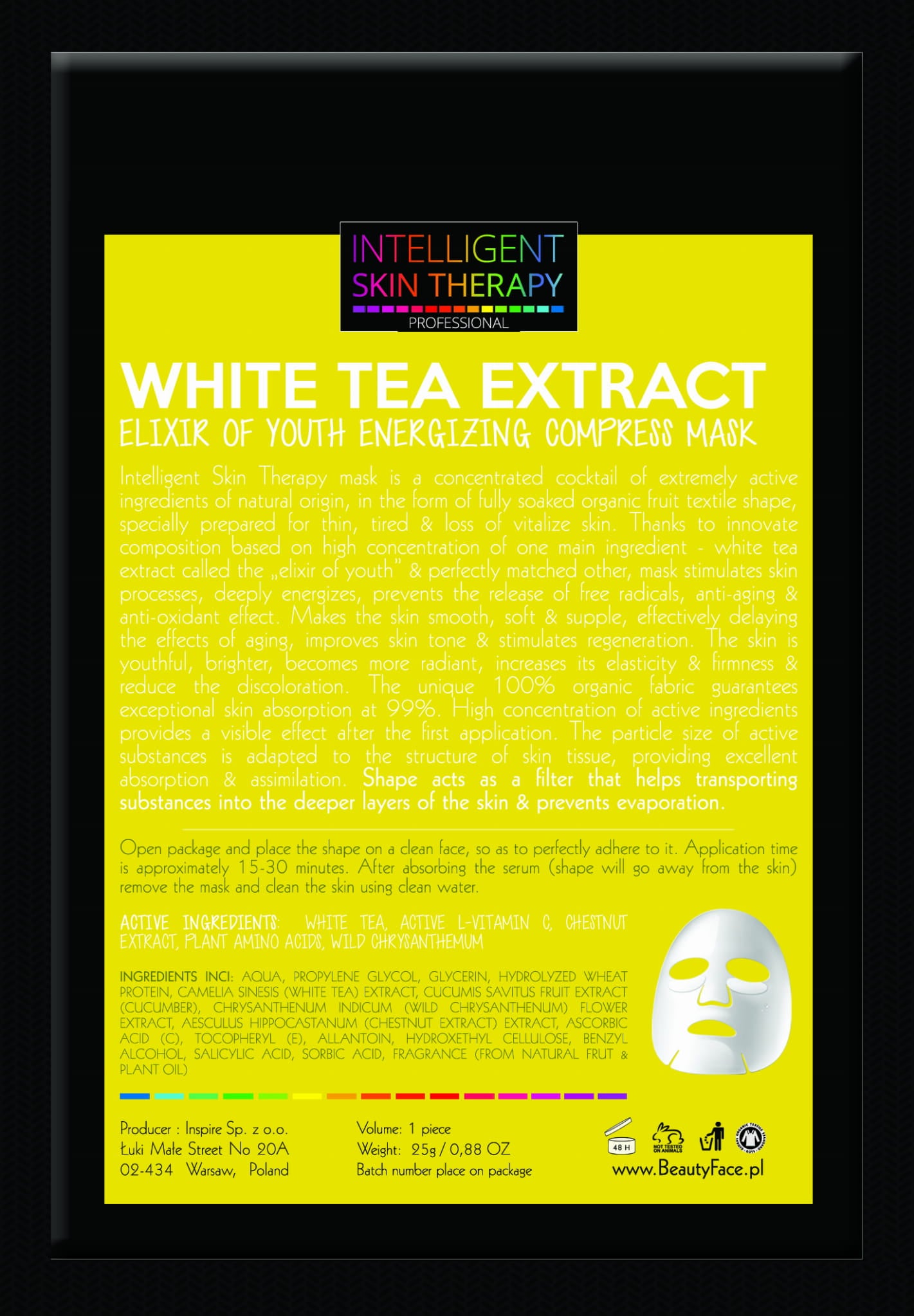 Beautyface Intelligent Skin Therapy Energetyzująca Maska „Eliksir Młodej Skóry” Z Białą Herbatą