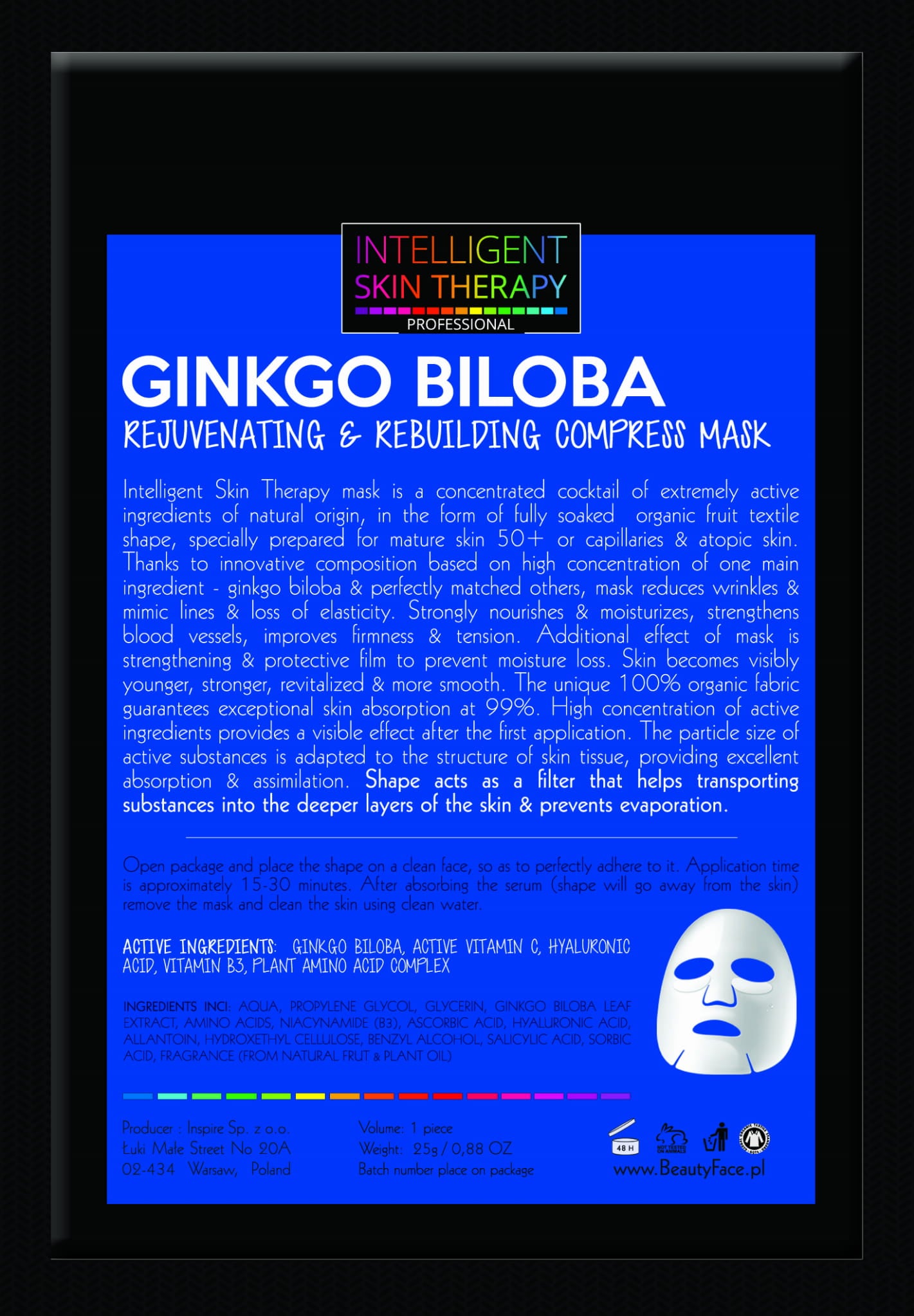 Beautyface Intelligent Skin Therapy Pro Odmładzająco Nawilżająca Maska Z Ekstraktem Ginkgo Biloba