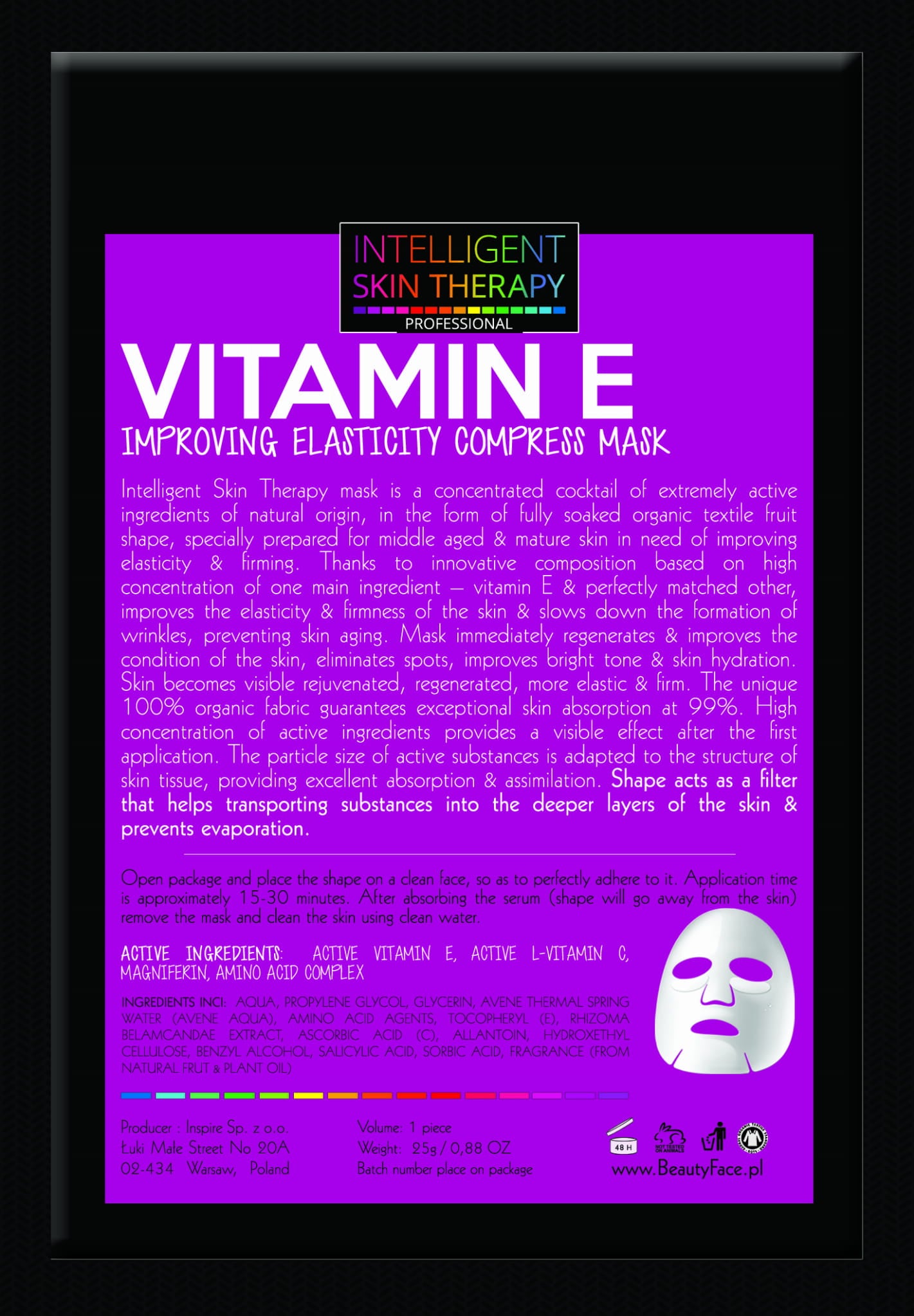 Beautyface Intelligent Skin Therapy Pro Poprawiająca Elastyczność Odżywcza Maska Z Witaminą E