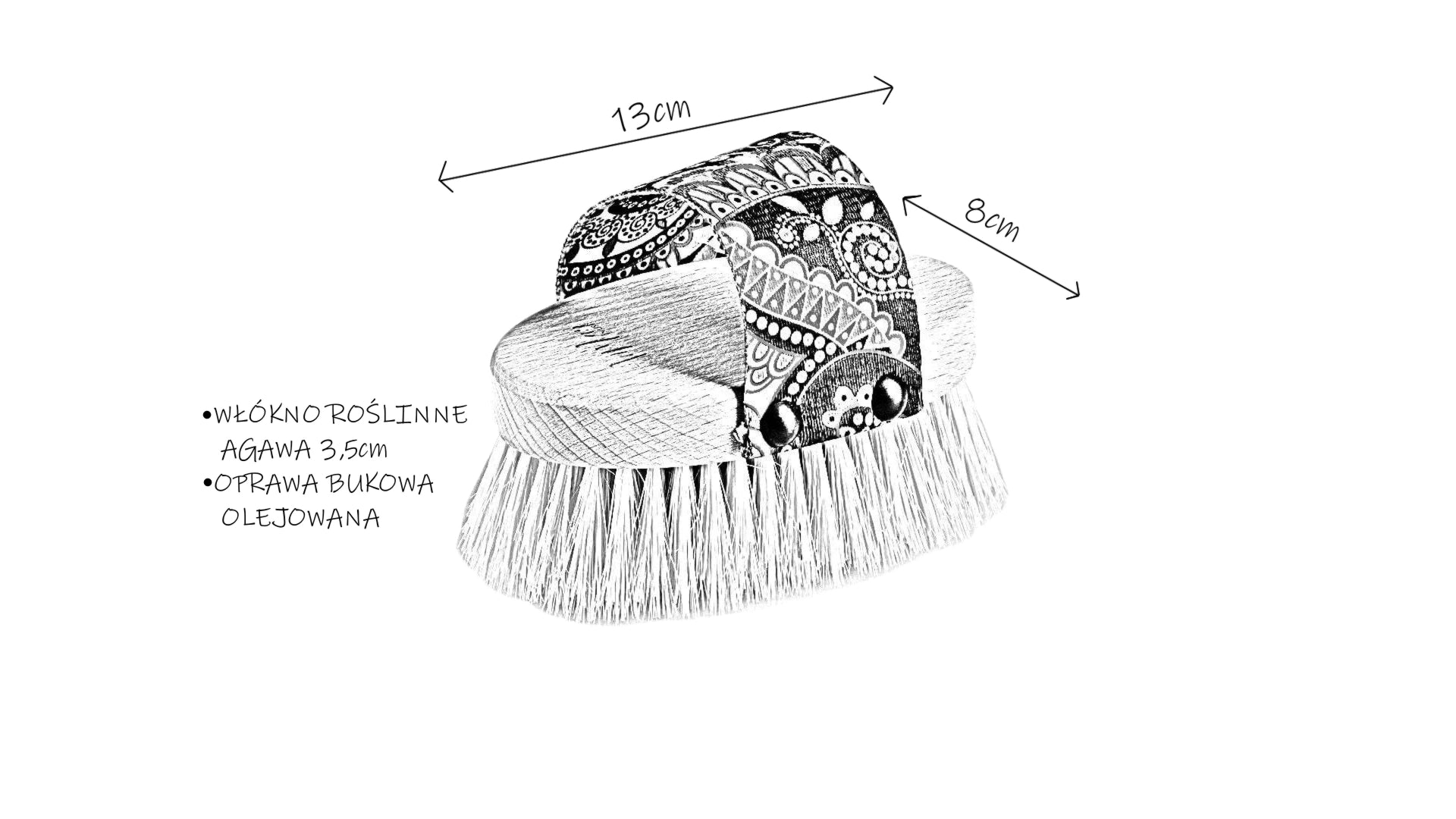 AnMar - Szczotka Do Masażu Ciała Długie Tampico – Wave