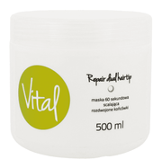 Maska Stapiz Vital Reapir Dual Hairtip 60s to doskonały kosmetyk o przyspieszonym działaniu stworzony z myślą o zniszczonych włosach z rozdwojonymi końcówkami - zabieg trwa zaledwie 60 sekund! Aktywne składniki skutecznie zapobiegają nadmiernej utracie wody z wnętrza pasm, dzięki czemu pozostają one nawilżone przez długi czas. Wyjątkowa, bogata w olejek ze słodkich migdałów formuła doskonale wygładza i wzmacnia osłabione włosy przeciwdziałając przy tym rozdwajającym się końcówkom.  Linia profesj