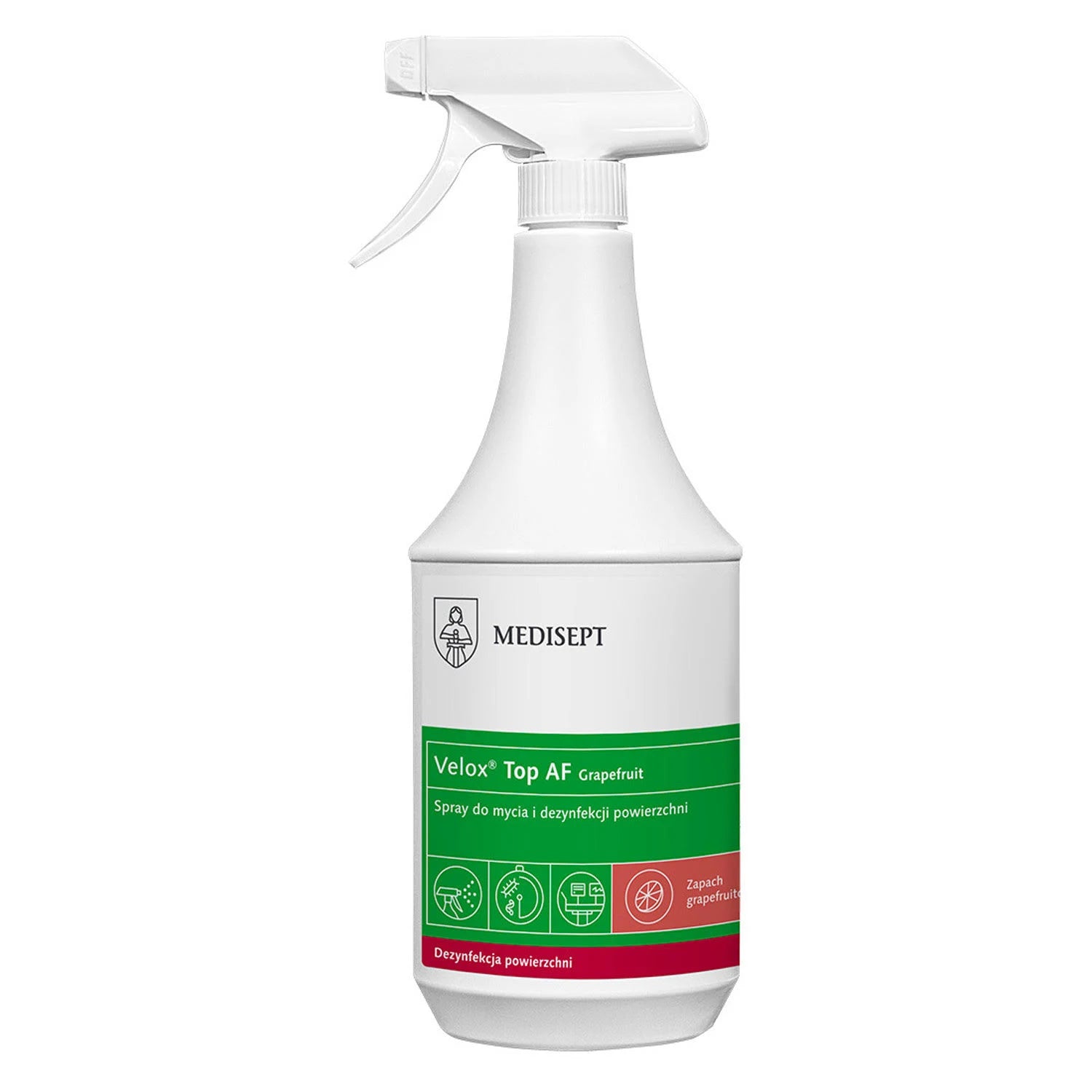 Velox Top AF Grapefruit - Spray Do Mycia i Dezynfekcji Powierzchni ze spryskiwaczem 1L 