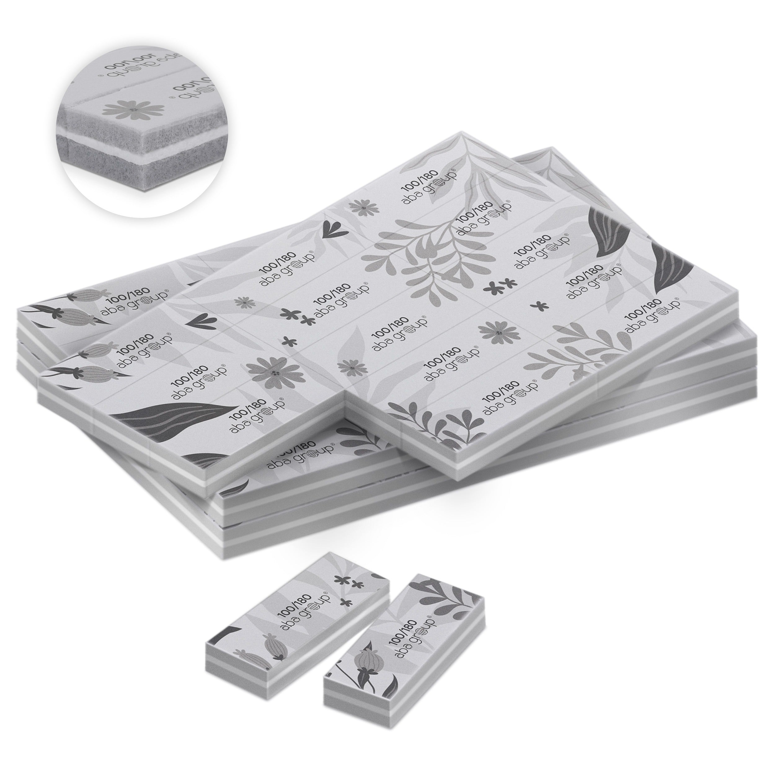 Aba Group Tear-Off Buffer Flowers Blok Jednorazowych Polerek Do Odrywania “Flowers” 100/180, 45 Sztuk