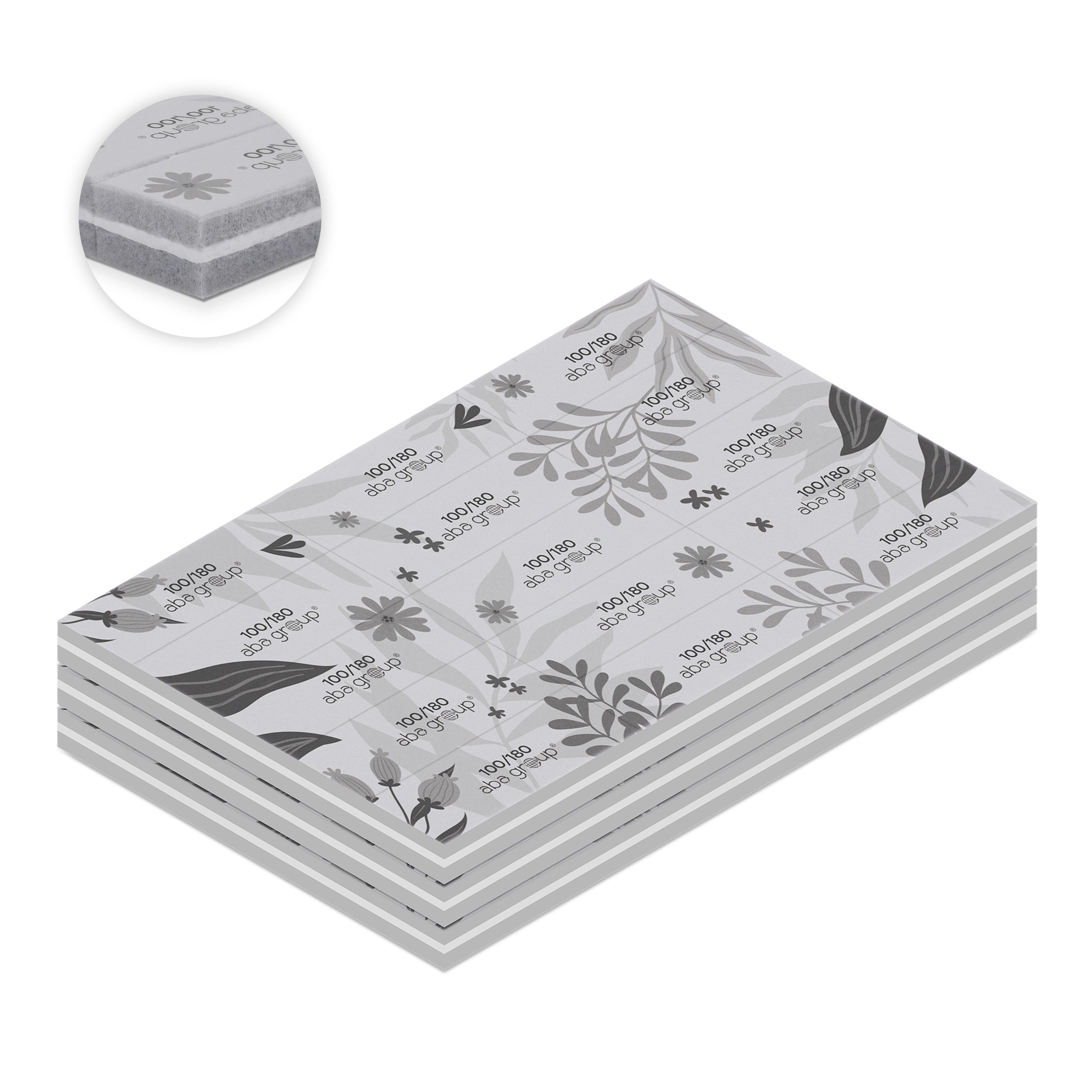 Aba Group Tear-Off Buffer Flowers Blok Jednorazowych Polerek Do Odrywania “Flowers” 100/180, 45 Sztuk