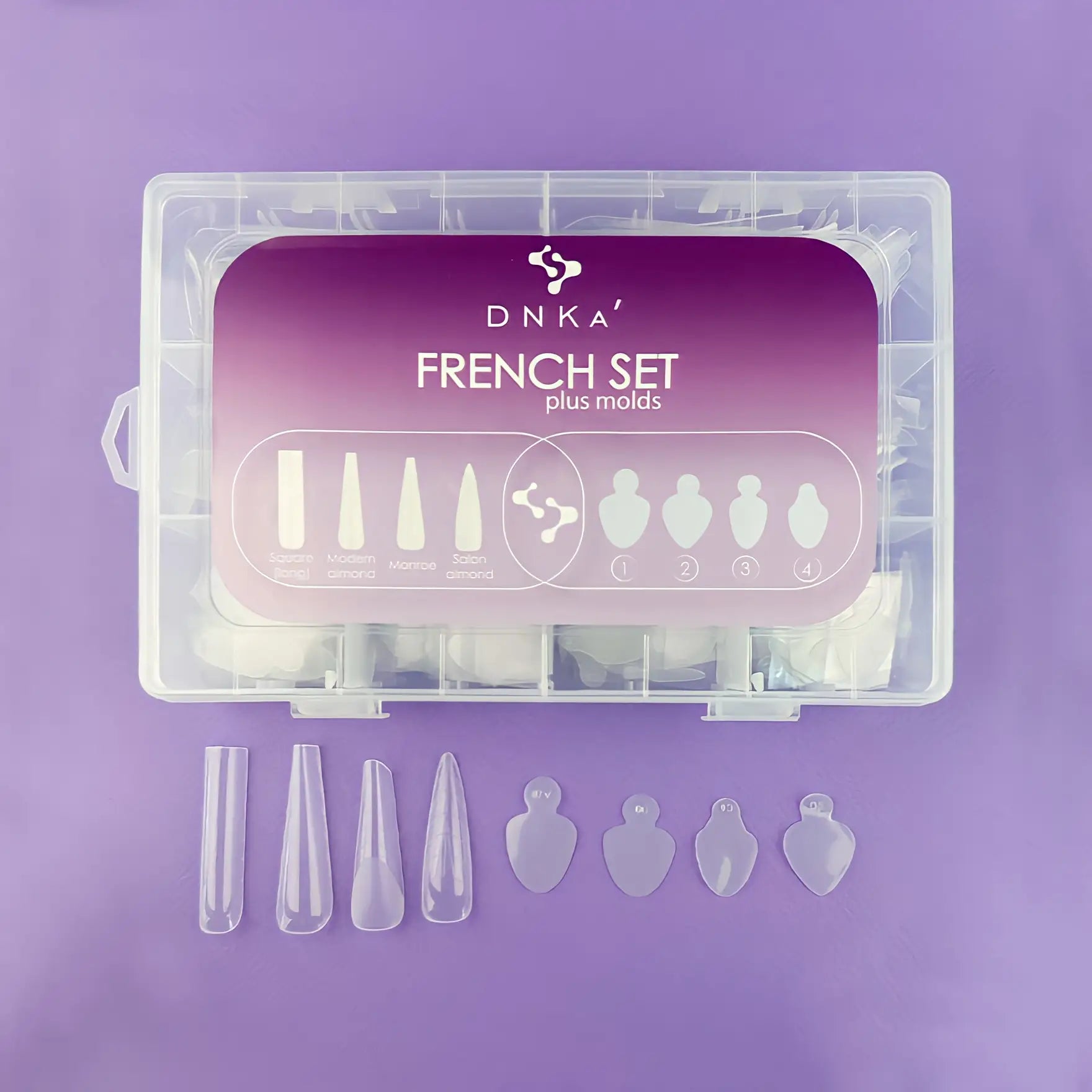 DNKa Formy Do Paznokci Reusable Upper Nail Forms French Set Molds 192/96pcs