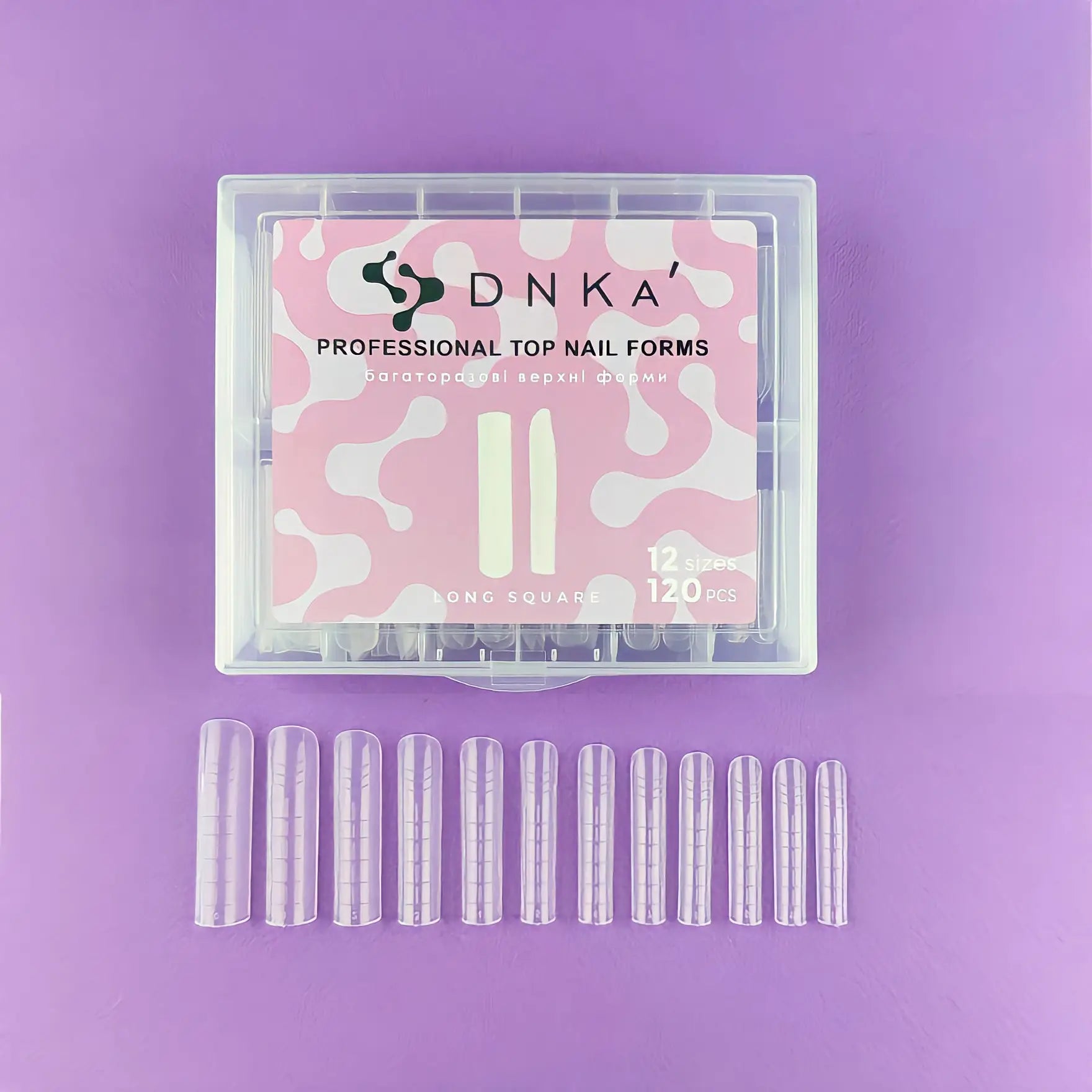 DNKa Formy Do Paznokci Reusable Upper Nail Forms Long Square 120pcs