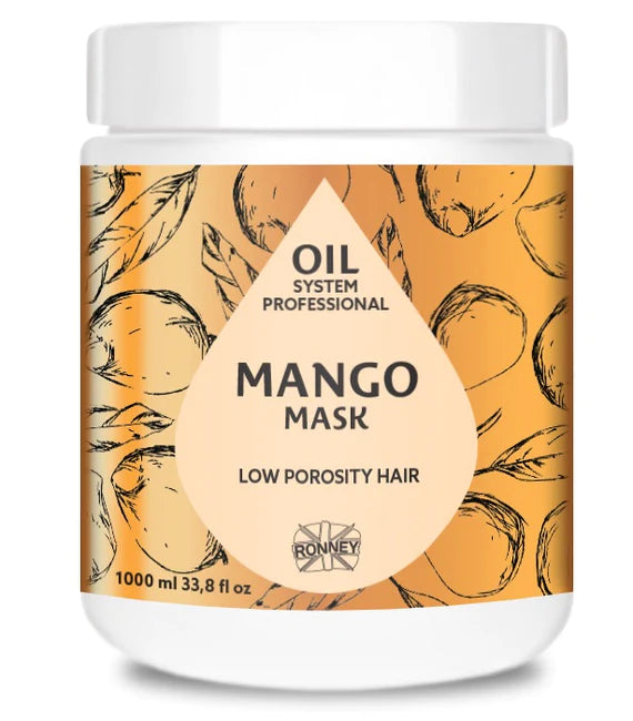 Ronney Professional Oil System Low Porosity Hair Maska Do Włosów Niskoporowatych Mango 1000ml