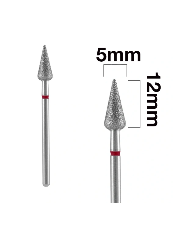 Staleks Frez Diamentowy Grusza Ostra Czerwona EXPERT Średnica 5 Mm / Część Pracująca 12 Mm