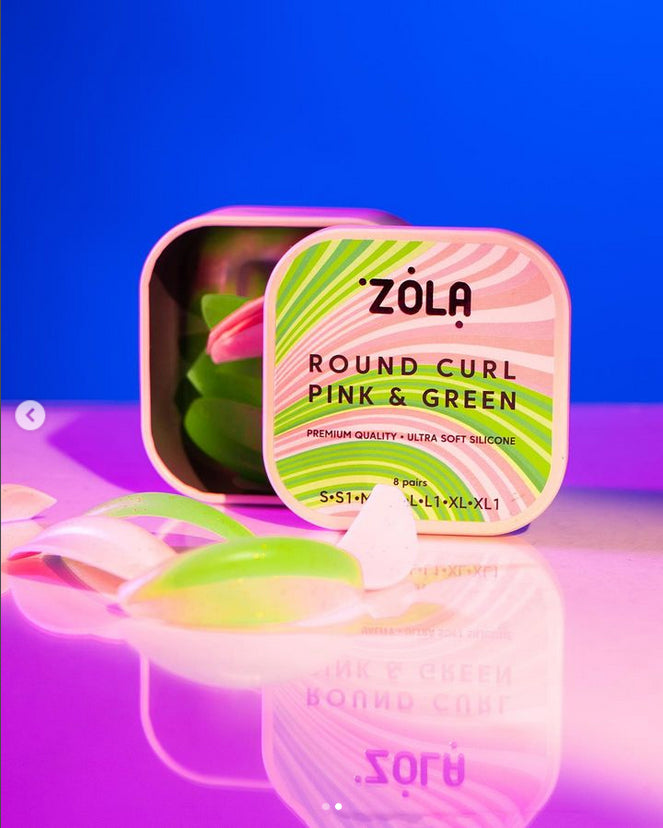 Zola Wałeczki Silikonowe Do Laminacji Rzęs Round Curl Pink & Green