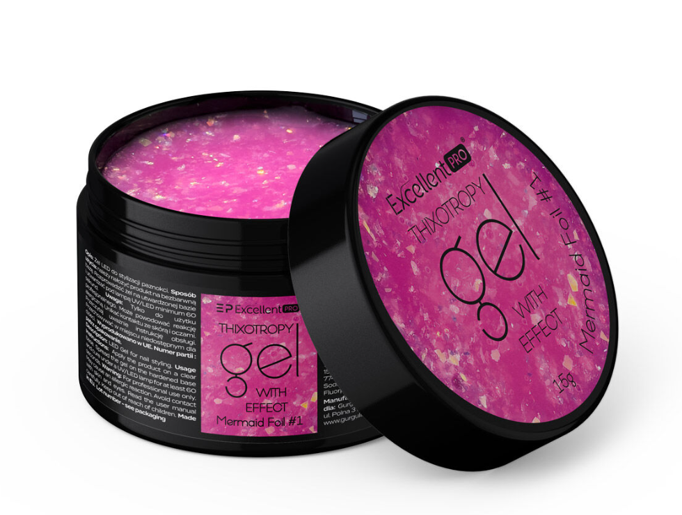 Excellent PRO Thixotropy Gel With Effect Mermaid Foil #1 15g