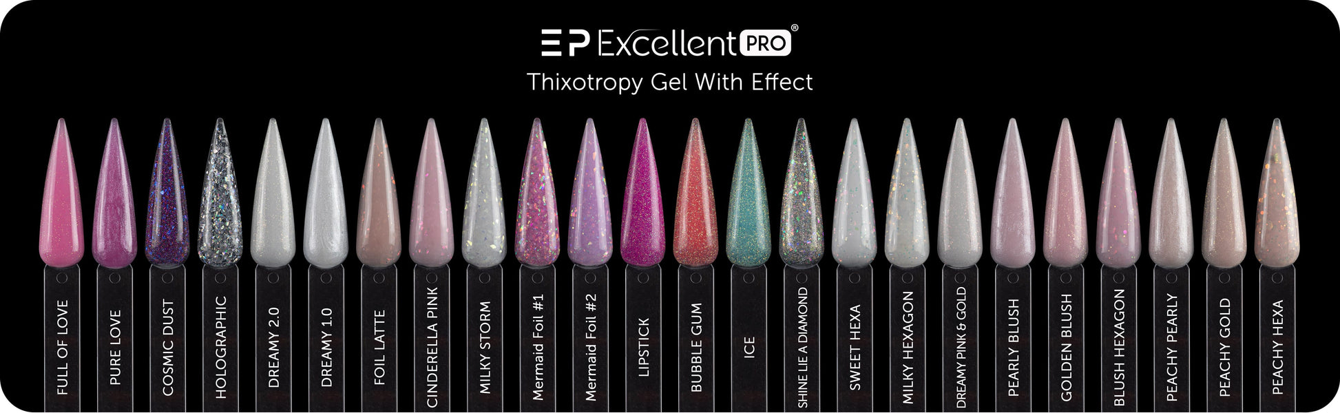 Excellent PRO Thixotropy Gel With Effect Foil Latte 15g
