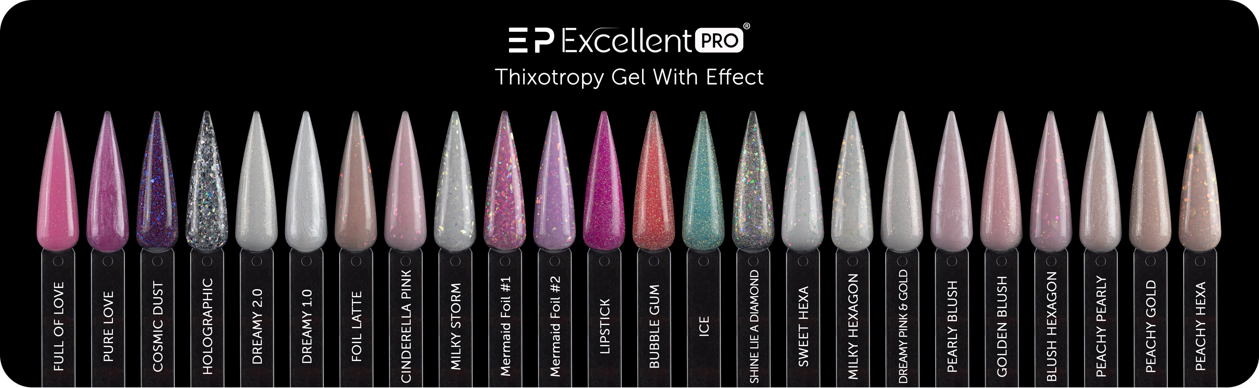 Excellent PRO Thixotropy Gel With Effect Foil Latte 15g