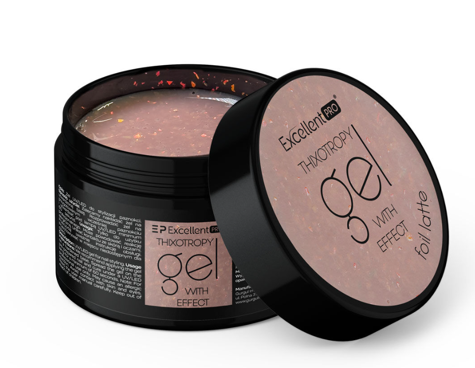 Excellent PRO Thixotropy Gel With Effect Foil Latte 15g