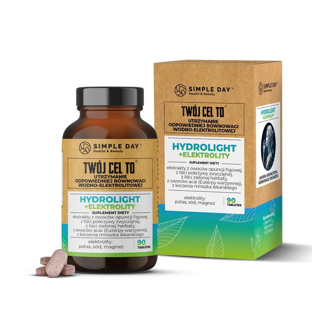 Twój Cel To Hydrolight+Elektrolity Suplement Diety Na Wsparcie Eliminacji Nadmiaru Wody I Uzupełnienia Elektrolitów 90 Tabletek