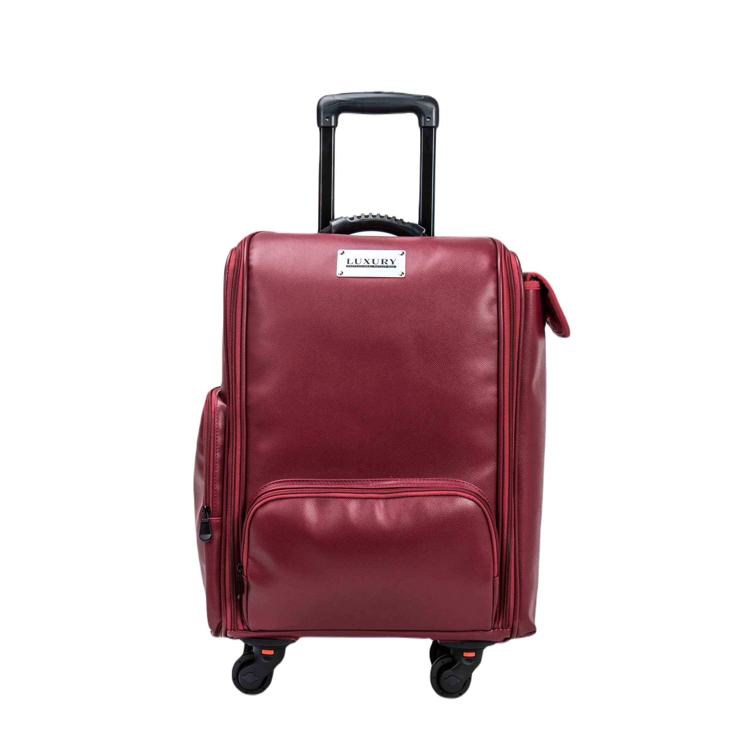 Luxury Makeup Bag Skórzany Kufer Na Kosmetyki Dla Makijażystów Luxury LX-P78L Wine Red (34x47x22cm)