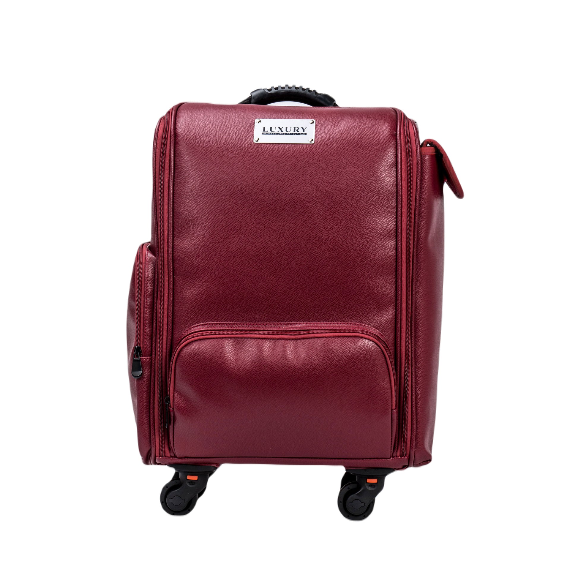 Luxury Makeup Bag Skórzany Kufer Na Kosmetyki Dla Makijażystów Luxury LX-P78L Wine Red (34x47x22cm)