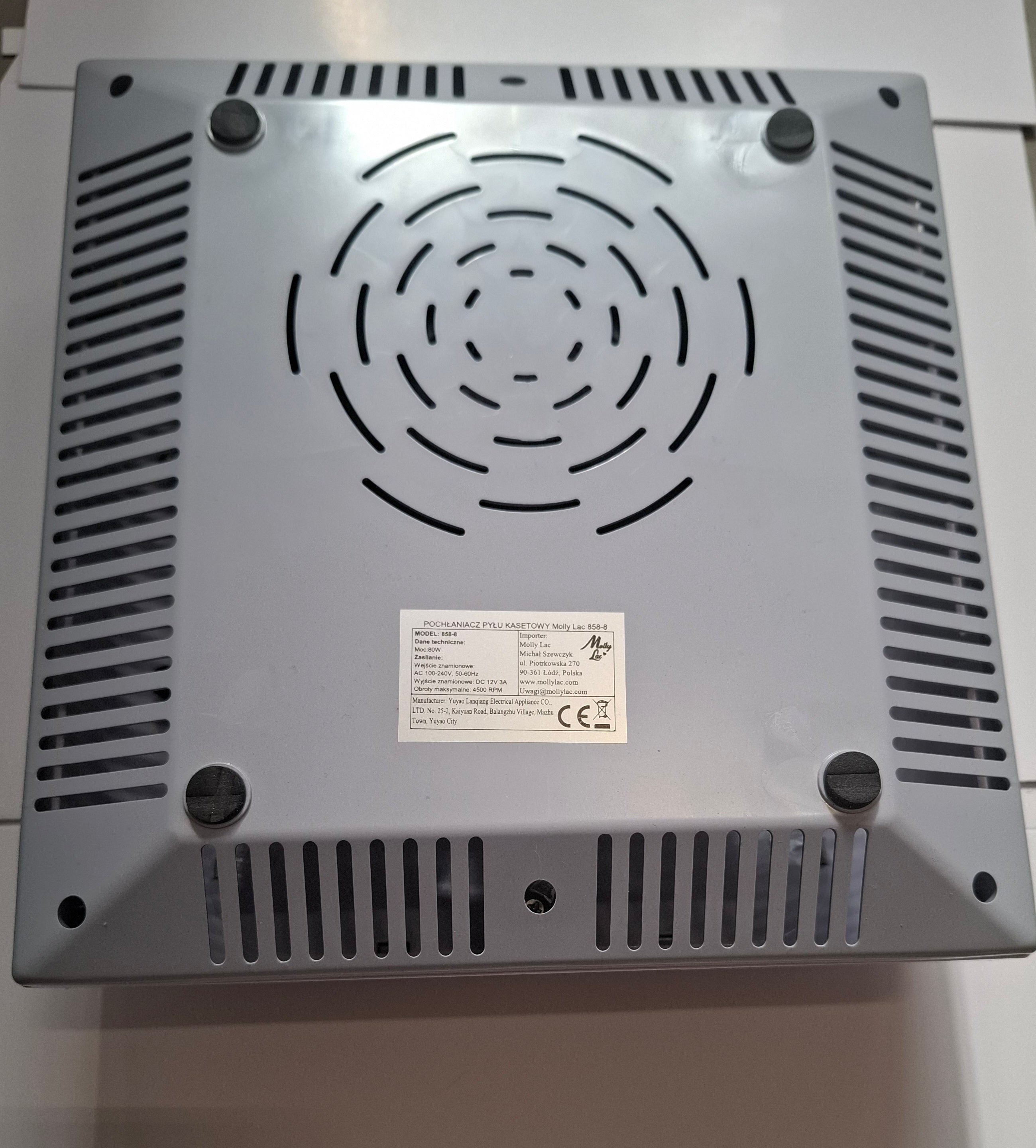Outlet Mollylac Pochłaniacz Pyłu 80W Kasetowy 1-Wiatrakowy White Biały 858-8 70/2026