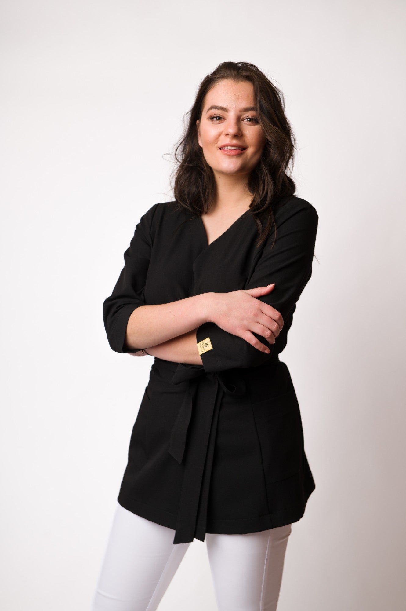 Rena Fartuszek Tunika Wiązana Nr 189 Czarna