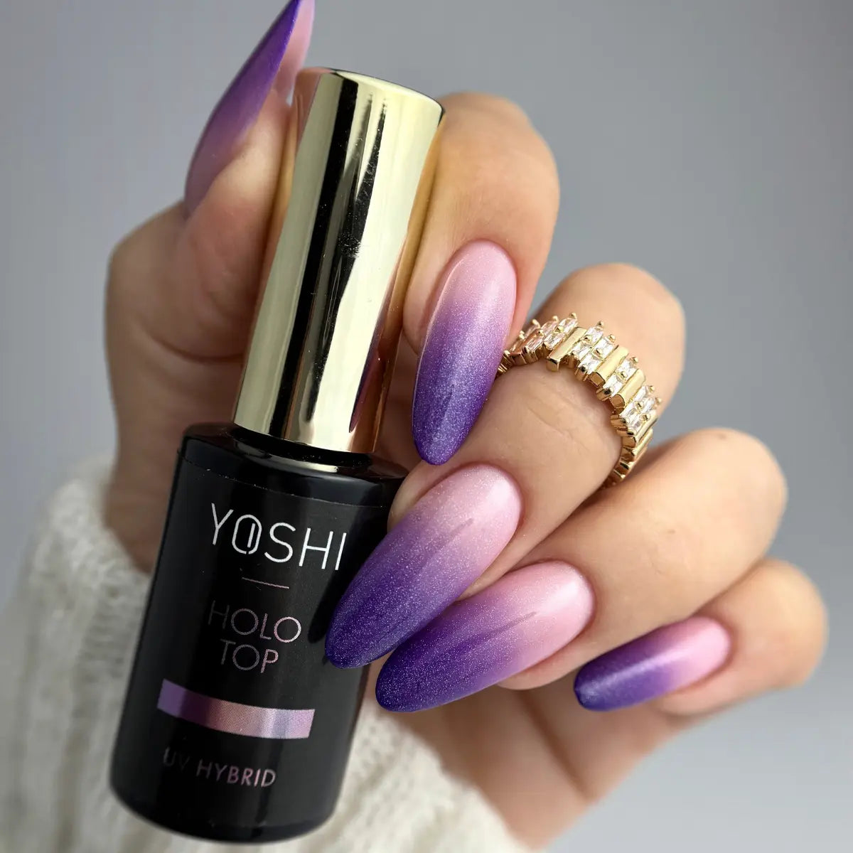 Yoshi Top Holo UV Hybrid Transparentny top holograficzny 10 ml
