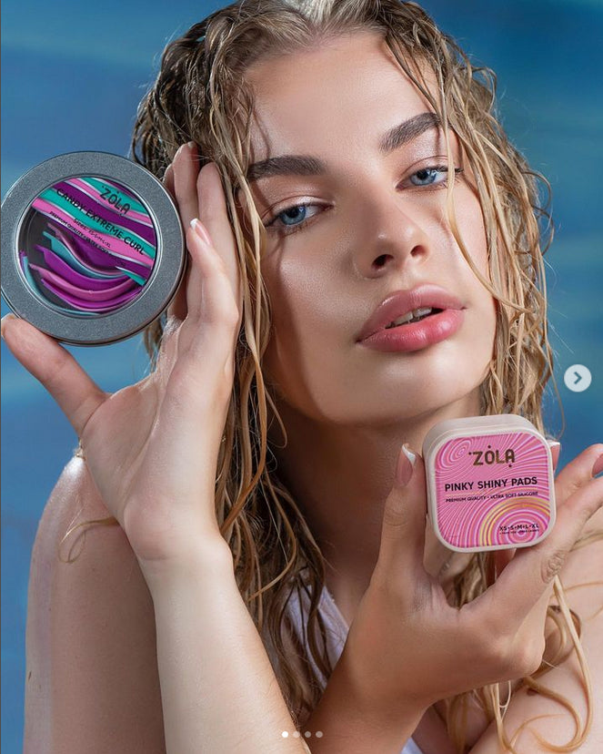 Zola Silikonowe Wałeczki Do Laminacji Pinky Shiny (XS, S, M, L, XL)