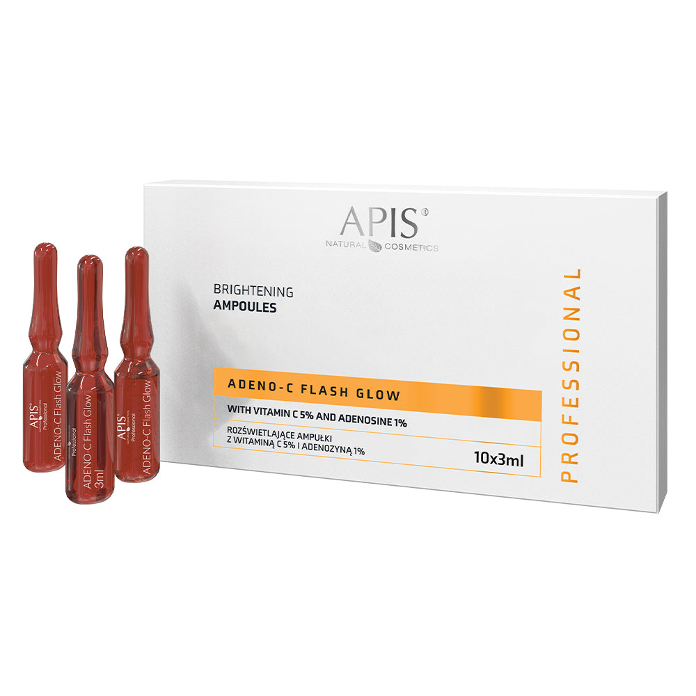 APIS Professional Apis Adeno-C Flash Glow Rozświetlające Ampułki Do Twarzy Z Witaminą C I Adenozyną / 10x3ml