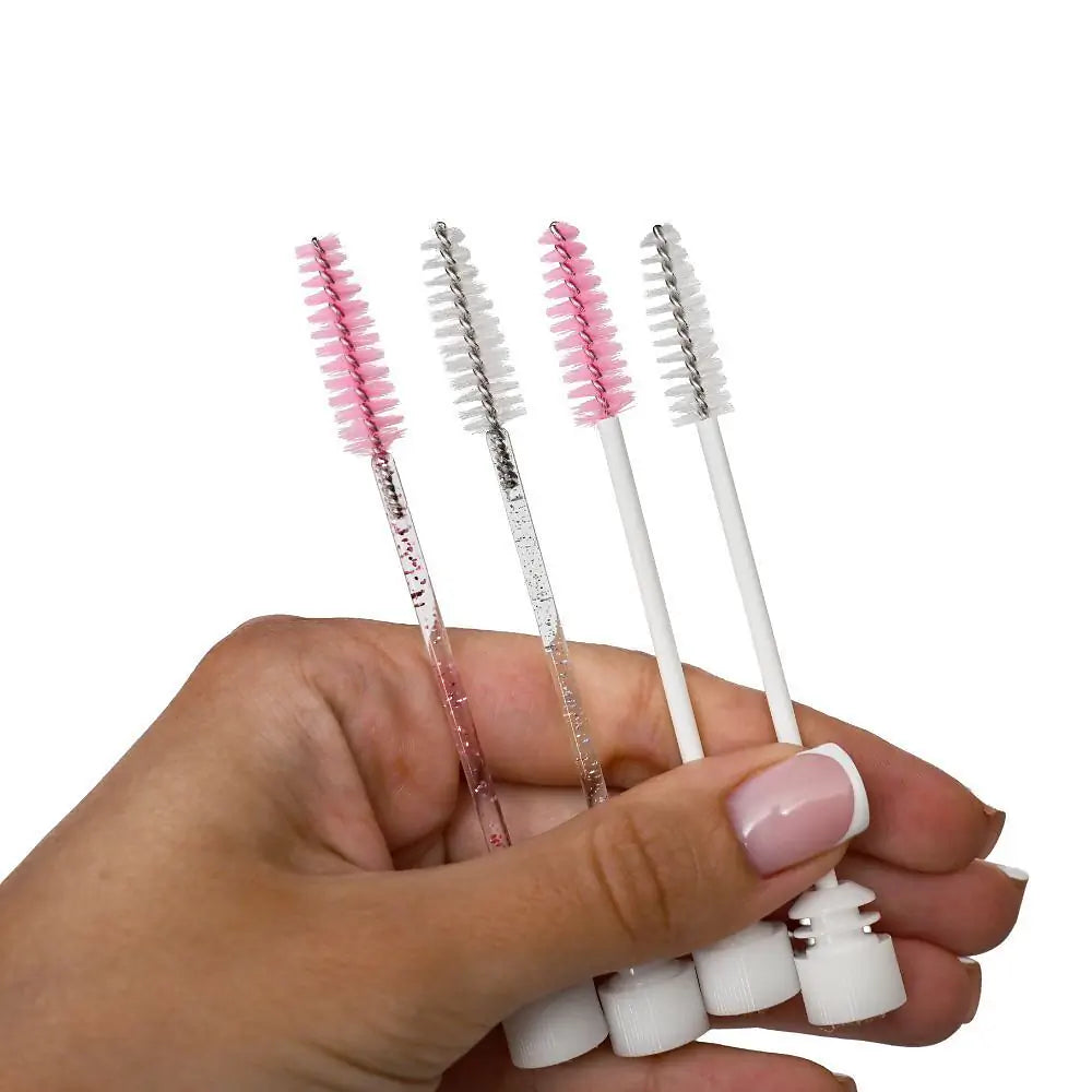 Noble Lashes Szczoteczka Do Rzęs W Ochronnej Tubie Różowa Z Brokatem