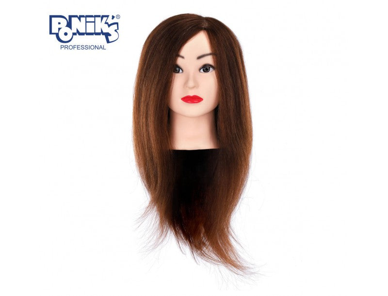 Poniks Główka Fryzjerska Głowa Treningowa Naturalny Włos 45cm