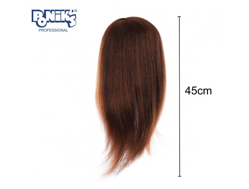 Poniks Główka Fryzjerska Głowa Treningowa Naturalny Włos 45cm