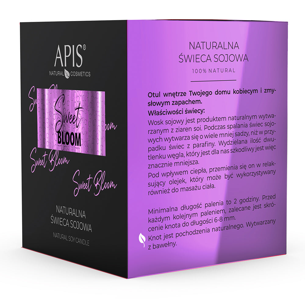 Apis Sweet Bloom Naturalna Świeca Sojowa 100% / 220 G