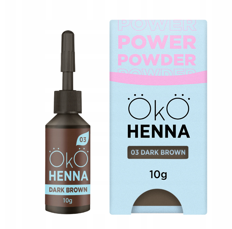 OKO Henna Do Brwi Power Powder 03 Dark Brown 10g