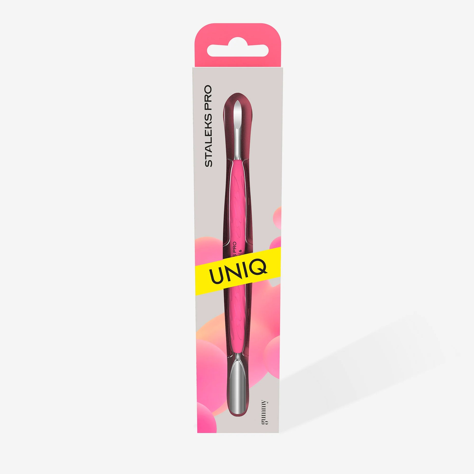 Staleks Kopytko Do Manicure Gummy Z Silikonową Rękojeścią UNIQ 10 TYPE 6 (Popychacz Szeroki Zaokrąglony I Czyścik Paznokci)