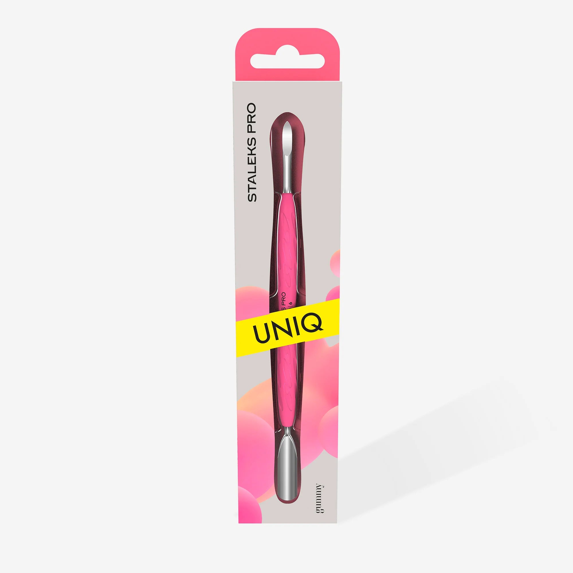 Staleks Kopytko Do Manicure Gummy Z Silikonową Rękojeścią UNIQ 10 TYPE 6 (Popychacz Szeroki Zaokrąglony I Czyścik Paznokci)