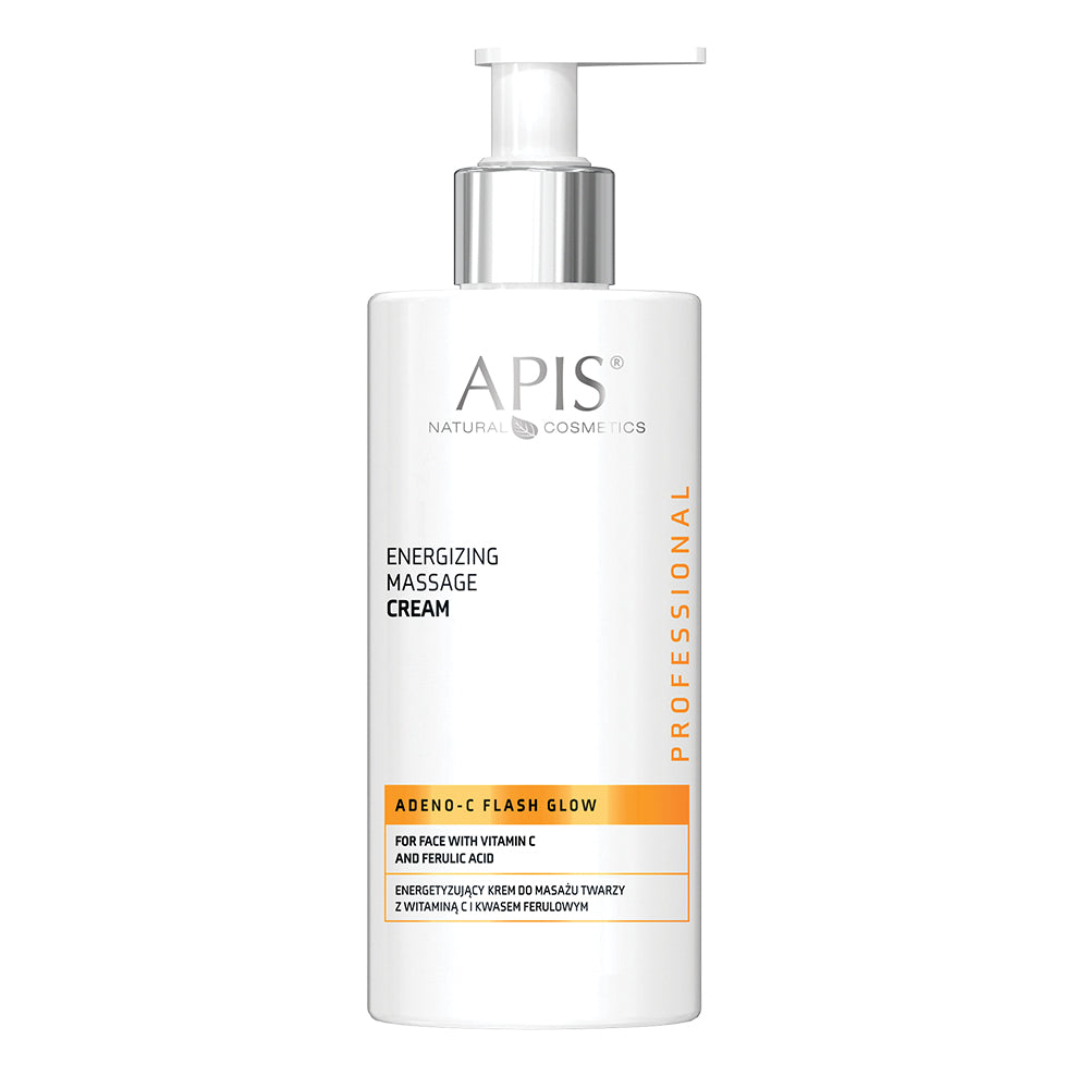 APIS Professional Apis Adeno-C Flash Glow Energetyzujący Krem Do Masażu Twarzy Z Witaminą C I Kwasem Ferulowym / 300 Ml