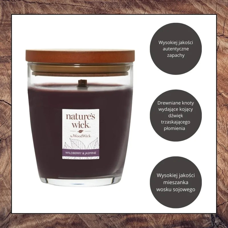 Yankee Candle Nature's Wick Świeca Średnia Wildberry & Jasmine