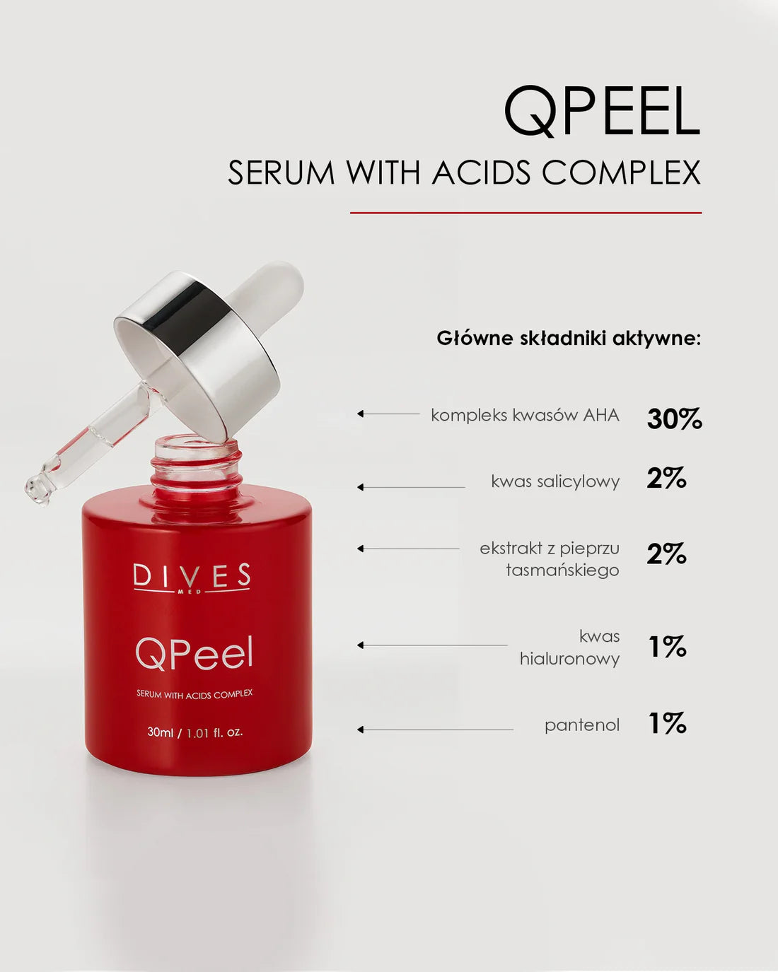 Dives Qpeel - Advanced Night Serum With Acids Complex Zaawansowane Serum Na Noc Z Kompleksem Kwasów 30ml