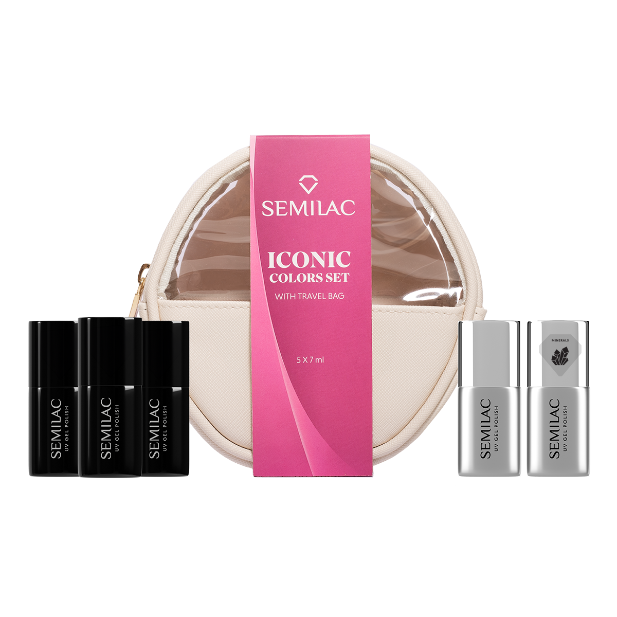 Semilac Zestaw Iconic Colors Set with a Travel Bag