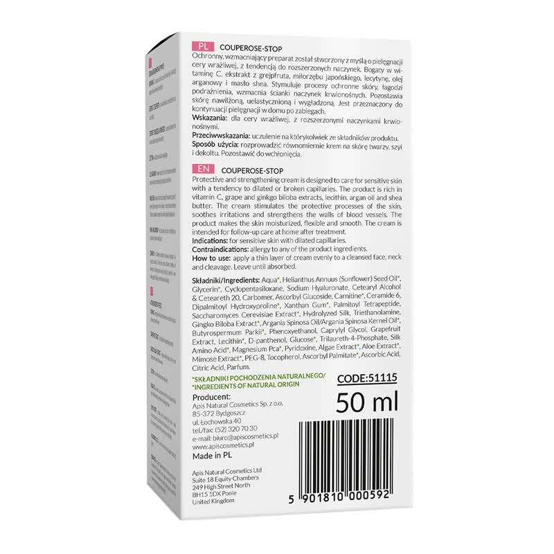 APIS Couperose-Stop Home Terapis Krem Wzmacniający Dla Cery Naczynkowej 50ml